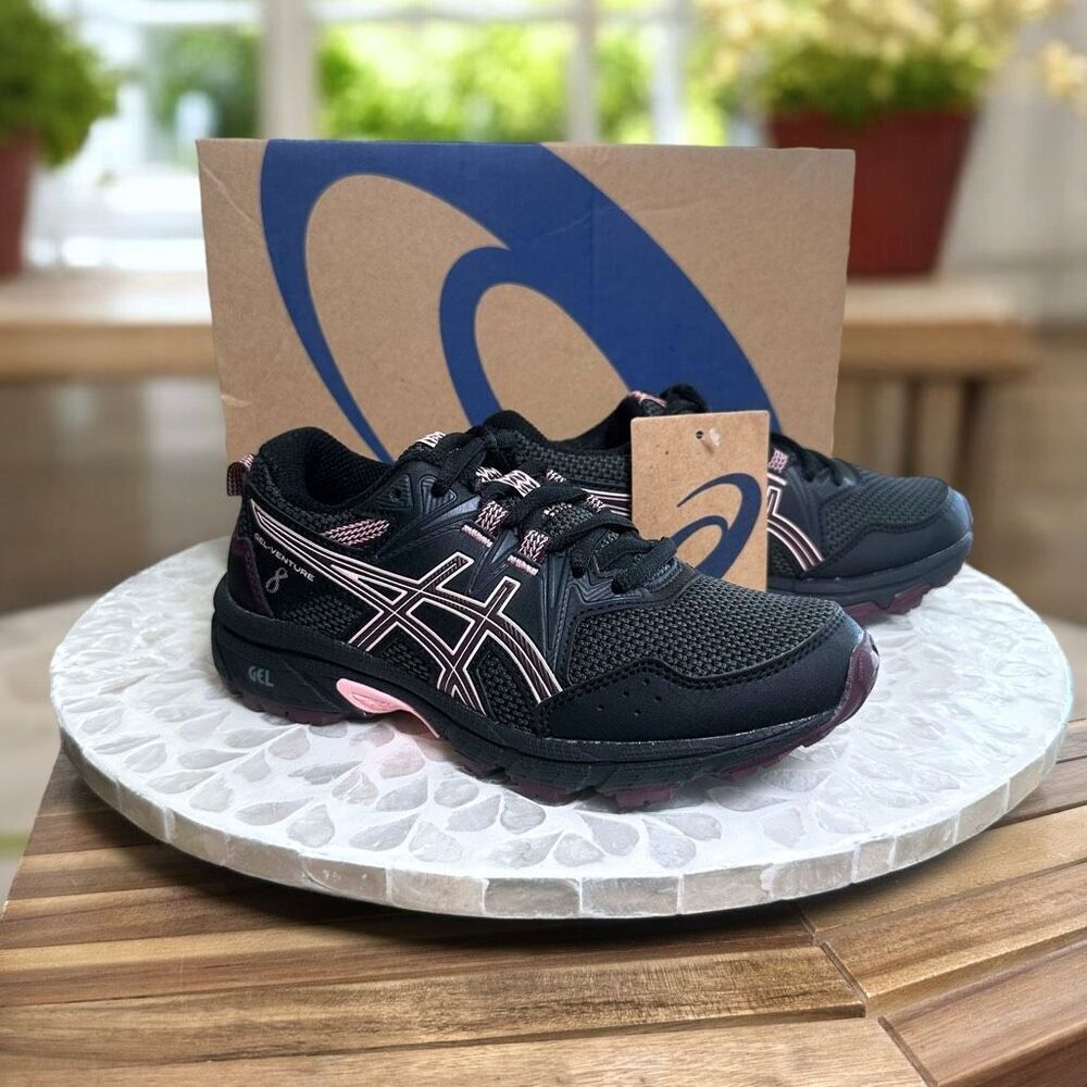 Asics Gel-Venture 8 GS Kids Youth Trail Running Shoes Black Deep Mars US 1Y EUR